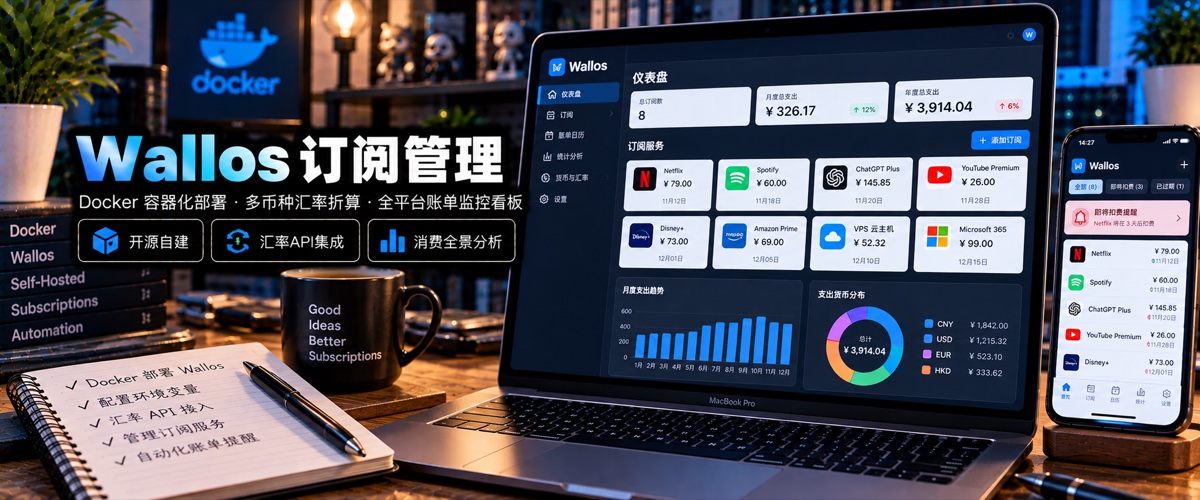Docker 项目分享-Wallos-如何管理订阅的流媒体、vps账单或其它付费会员服务