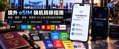 全球主流境外 eSIM 换机与跨设备转移全攻略：英国 (giffgaff/VOXI/Lebara/ASDA/CTExcel)・德国 (O2/Vodafone)・香港 (Club Sim)・菲律宾 (DITO) 重装避坑保姆级教程