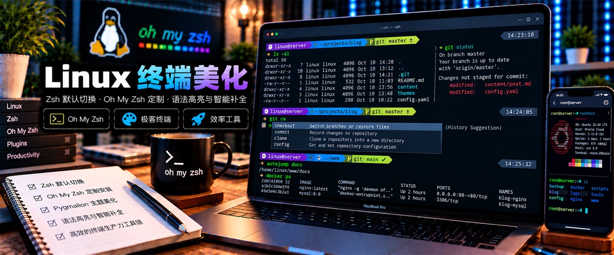 oh-my-zsh美化linux终端的配置方法