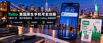 云居民首选美国原生手机号：Tello 5美元/月 eSIM 国内免翻激活、Wi-Fi Calling 与国际漫游全流程实操